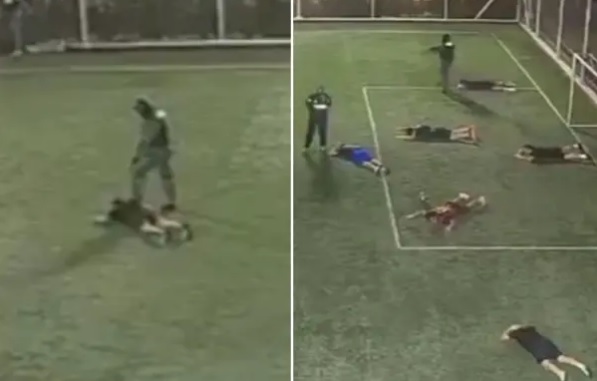 கால்பந்து மைதானத்தில் ‘கமாண்டோ’ பாணி கொலை: சிதறிக் கிடக்கும் உடல்கள் ! (VIDEO)